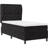 vidaXL Boxspringbett mit Matratze Schwarz 90 x 190 cm Samt