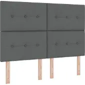vidaXL Boxspringbett mit Kopfteil Dunkelgrau 160 x 200 cm Stoff