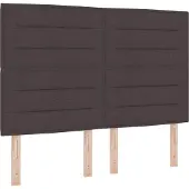 vidaXL LED Boxspringbett mit Kopfteil Dunkelbraun 140 x 200 cm Stoff