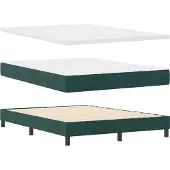 vidaXL Boxspringbett mit Kopfteil Dunkelgrün 190 x 140 cm Samt