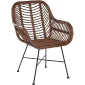 Beliani Rattanstuhl Braun Rattan/Metall Perfekt für Garten Modern