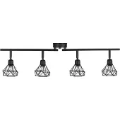 Beliani Deckenleuchte Schwarz Metall 4-flammig Verstallbar Diamant Form Industrie Look Moderne Wandlampe