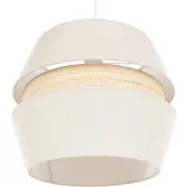 Beliani Hängeleuchte Natürlich Papierschirm Oval mit Blauen Fransen Langes Kabel Retro Design Beleuchtung Leuchte Esszimmer Schlafzimmer Wohnzimmer