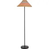Beliani Stehlampe Schwarz u. Beige aus Papierschnur 150 cm Hoch Boho Stil für Wohnzimmer Schlafzimmer Flur