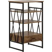 Beliani Regal Holzoptik braun 1 Schublade KEENE