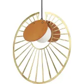 Beliani Hängelampe Gold aus Metall Rund Modernes Design Ausgefallen Außergewöhnlich für Wohnzimmer Schlafzimmer Esszimmer