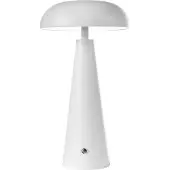 Beliani Kabellose Tischlampe Weiß Metall Kabellos Wiederaufladbar Akku Touch Funktion LED Dimmer Dimmfunktion USB Kabel Tischleuchte Modernes Design