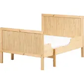 Beliani Mitwachsendes Kinderbett Hellbraun Kiefernholz mit Lattenrost 90x200 cm Verlängerbar Ausziehbar Hohes Kopf- und Fußteil Skandi Kinderzimmer