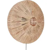 Beliani Wandlampe Naturfarben aus Stroh Boho Stil Modern Wandleuchte für Esszimmer Wohnzimmer Schlafzimmer Flur