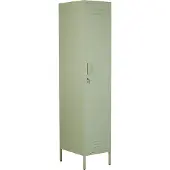Beliani Metallschrank Grün Stahl 185cm hoch Modern mit abschließbarer Tür Kleiderstange 2 Türhaken 5 Fächern Wohnzimmer Schlafzimmer Flur Büro Archiv