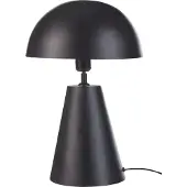 Beliani Tischlampe Schwarz Metall 48 cm Hoch Halbrunder Schirm Langes Kabel mit Schalter Modern Industrie Design Schlaf- u. Wohnzimmer Beleuchtung