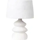 Beliani Tischlampe Weiß aus Pappmaché Handgefertigt Modernes Design Tischleuchte Nachttischlampe Wohnaccessoires