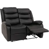 Mendler 2er Kinosessel MCW-O62, Relaxsessel Fernsehsessel mit Armlehne, Liegefunktion Kunstleder schwarz
