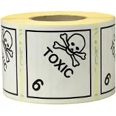 Transpak Etiketten Masse 100x100mm Papier weiss Aufdruck Toxic