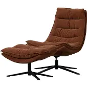 Woood Drehsessel "Kube mit Drehmechanismus inkl. Hocker B 74 x T 89 x H 100 cm", braun, B:74cm H:100cm T:89cm, Sessel, Drehsessel, Newt-Chenillebezug, Hohe Verschleißfestigkeit, Tragkraft 120 kg