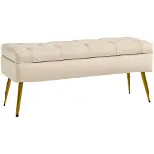HOMCOM - Sitzbank - 102L x 35B x 43H cm - beige