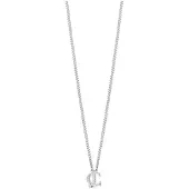 Just cavalli Damen Halskette Strass Silber Quadrat Anhänger