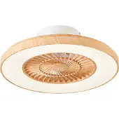 QAZQA Deckenventilator Holzoptik mit Sterneffekt 60cm inkl. LED Dimmbar mit Fernbedienung - Climo