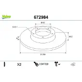 Valeo Bremsscheibe COATED 672984