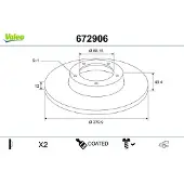 Valeo Bremsscheibe COATED 672906