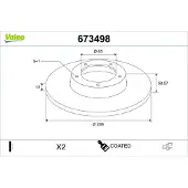 Valeo Bremsscheibe COATED 673498