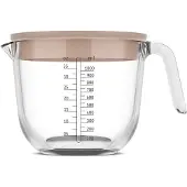 Mepal Messbecher Chef It Glas 1000 ml mit Deckel - chalk