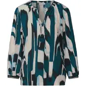 Street One Bluse in Petrol/ Creme | Gr.: 38