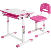 En.casa Kinderschreibtischset 'Sala' 2-tlg. Kindertisch mit Stuhl Pink
