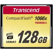 Transcend 1000x CompactFlash 128GB, 128 GB, Kompaktflash, MLC, 160 MB/s, 120 MB/s, Schwarz