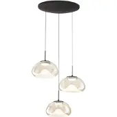 FABAS LUCE Glas Hängelampe Brena, dimmbar, braun / rost, für Wohn- / Esszimmer, Glas, Modern, Pendelleuchte