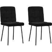vidaXL Esszimmerstühle 2 Stk. Schwarz Samt