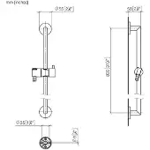 Dornbracht Duschgarnitur ohne Handbrause, runde Rosette 55mm, 26413625-00
