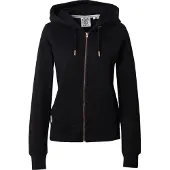 Superdry für Damen. W2012477A Sweatshirt Essential Logo Ziphood HB schwarz (XS), Lässig, Baumwolle