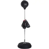 HOMCOM Boxsack Kunstleder Kunststoff Schwarz 43L x 43B x 144H cm
