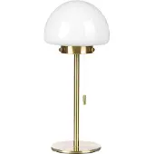 Beliani Tischlampe Gold Metallsockel, Glasschirm, Zugschalter, minimalistischer Stil Bürolicht für zu Hause