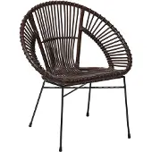 Beliani Rattanstuhl Braun Rattan/Metall Innenbereich Modern