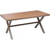 Beliani Gartentisch Taupe u. Braun aus Aluminium u. Kunstholz Rechteckig 160 x 90 cm 4-Sitzer Modern für Garten Terrasse Außenbereich Outdoor