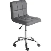 Beliani Arbeitshocker Grau mit quadratisches Steppmuster Arbeitsstuhl Elegant Klassisch