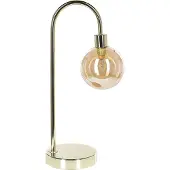 Beliani Moderne goldfarbenen Tischleuchte aus Stahl und Glas Wohnzimmer Schlafzimmer