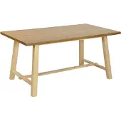 Beliani Esstisch Holzoptik Naturfarbene Esche MDF-Tischplatte mit Holzbeinen 160x90cm für 6 Personen Rechteckig Modern Küchentisch Esszimmertisch