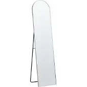 Beliani Stehspiegel Silber mit dekorativem Rahmen 36 x 150 cm Oval Industriestil Ganzkörper für Ecke Schlafzimmer Garderobe Bad Wohnzimmer