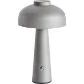 Beliani Kabellose Tischlampe Grau Metall Pilzform Wiederaufladbar Akku Touch Funktion LED Dimmer Dimmfunktion USB Kabel Modernes Design