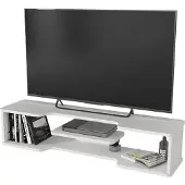 En.casa TV-Lowboard hängend 'Yrela' mit Kabeldurchlässe 120 x 30 x 26 cm Weiß
