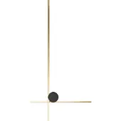 Beliani LED Wandlampe Gold Aluminium Schwarz Eisen Basis 90 cm Licht Beleuchtung Schlafzimmer Wohnzimmer Modernes Design