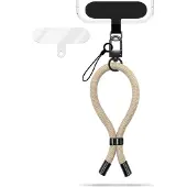 Nalia Wristy Edition - Lanyard Universal Handykette - Handgelenk-Schlaufe mit Metall-Karabiner - Beige Sandstone