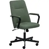 Beliani Bürostuhl Dunkelgrün Stoff Gepolstert Drehbar Höhenverstellbar mit Armlehnen Klassisches Modernes Design Homeoffice Drehstuhl Schreibtischstuhl