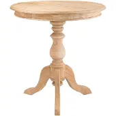 CLP Beistelltisch Wiva, runder Holztisch 70cm Durchmesser für Wohnzimmer und Esszimmer, Mindiholz mit Tischplatte