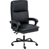 Beliani Chefsessel Schwarz Kunstleder Gepolstert Höhenverstellung Drehbar Neigungsfunktion Ergonomische Form Bürostuhl Schreibtischstuhl Bürosessel
