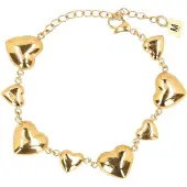 Manfield Goldfarbenes Bettel-Armband mit Herzen | Größe Onesize