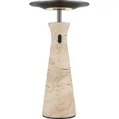 Globo Travertin LED Tischleuchte 3W Warmweiß Grau, Travertine Stein Memoryfunktion Ø20cm 21052
